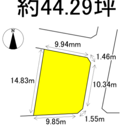 小郡市干潟　売地　44坪 画像1